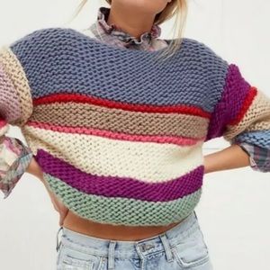 NWT Free People x Maiami THE BIG SWEATER Size M/L Chunky Knit Wool Z198-10